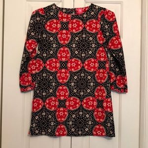 Black and Red Print Corduroy Sift / Tunic Dress